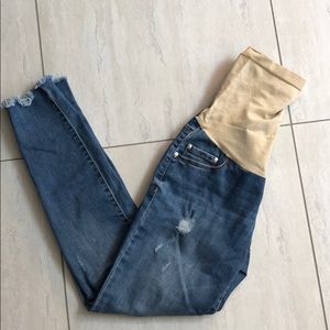Jessica Simpson distressed skinny maternity jeans
